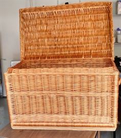 Wicker storage trunk