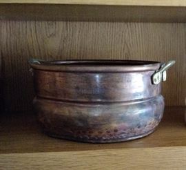 At this sale, some items old, some items new all can be found from this small brass pot with handles to so much more 