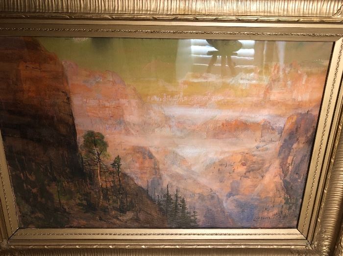 Lucien Powell Reproduction, "The Grand Canyon" lovely ornate frame