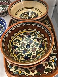Jewish Pottery, Bowls, Challah Plate