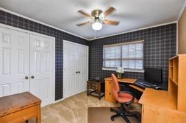 office corner desk, computer