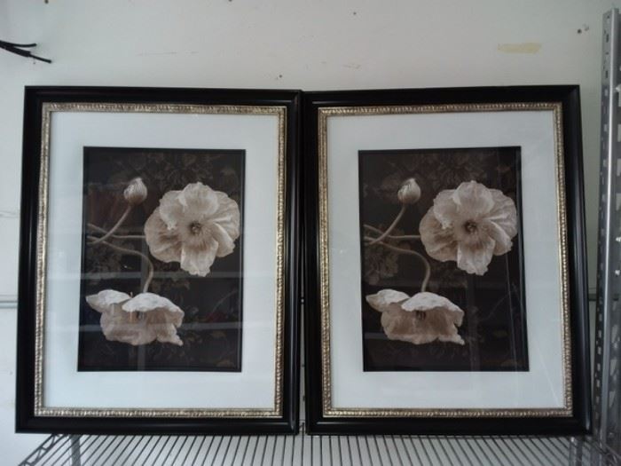 2 Sepia Floral Prints