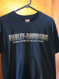 Several Harley-Davidson tee shirts