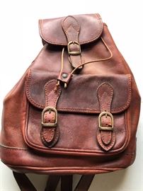Vintage leather back pack