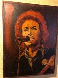 Original Bob Dylan painting -star of small Bob Dylan collection 
