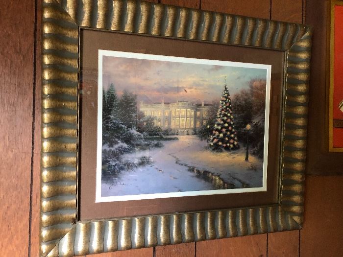 White House Christmas framed print