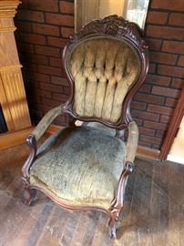 One of three authentic Victorian chairs. Belonged to owners great-grandmother. These are the real deal -not copies!
