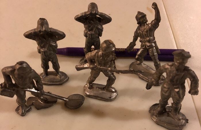 lead soldiers -found several more after picture take; also some painted ones