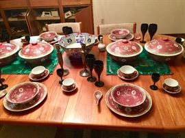 Chinese Vintage dinner set enamel paint