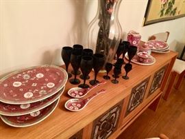 Mid Century modern sideboard with tiled doors