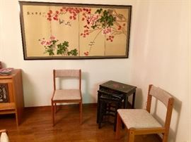 4 panel screen hand painted on silk