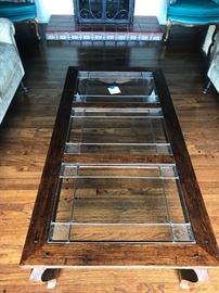 glass and stained glass coffee table