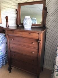 tall dresser with pivoting mirror