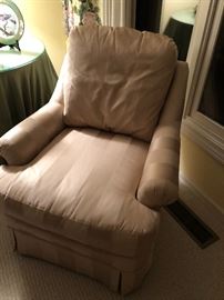Arm chair - striped fabric by Sherrill - excellent condition