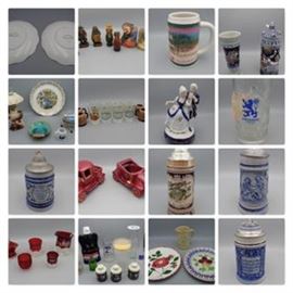 34: Original King Western Germany Mug and Stein; Musician scene, Celebration Scene
35: Greater Allentown's Favorite Lieberman's Beer Limoges China Plates
36: Figures and Bookends with Carved Appearance
37: Miller High Life Holiday Traditions Sled Carriage Scene Stein
38: Travel Souvenirs; Grand Canyon, Niagara Falls, Promised Land, more
39: Lowenbrau Munchner Oktoberfest Glass Mug
40: Weinstube Schloss-Heidelberg Sampling Glass(2), Mosel Saar-Ruwer sampling Glasses(6), Mugs(6)
41: Dancing Couple Music Box
42: Germany made Stoneware Cobalt Blue Lidded Signed Beer Stein #874
43: Original Gerzit Olympia Beer Lidded Stein W.Germany
44: German Lidded Blue 1/4 L Stein; Hopps and Scene
45: "Vintage Car" Cracked Glaze Planter
46: Cranberry/Clear Glass
47: German .5 L Cobalt Blue Lidded Stein 269
48: Bicentennial Collectibles and Kentucky Derby Glasses
49: Glazed Pottery Plates and Pitcher
50: Germany Monk Pitcher; Athos, one of the Three Musketeers Pitcher Royal Doulton Engla