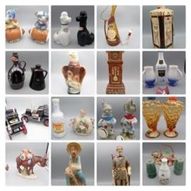 81: Ezra Brooks Campaign "76" Democratic and Republican National Commemorative Bottles
82: Scali Italian Rose Wine Black & White Poodle Bottles Vintage 1971
83: George Dickel Tennessee Whisky Bottles
84: Mr. Tilford Whiskey Bottle
85: Beam 100 Whiskey Bottles; 1971-72 LCB Seal, Political Football Donkey and Elephant
86: 1962-63 LCB Seal Brown Jug, Little Brown Jug Musical Bottle
87: Beam China Eagle Bottle D-334-145-66
88: Ezra Brooks 1970 Clock Bottle FZ7 Heritage
89: Vanermint Liqueur Bottle with 2 Glasses
90: Beam 100 Car Bottles; Oldsmobile 1972, Ford 1974
91: Beam 1968 Political Clown Bottles; Donkey and Elephant
92: Scali Chianti Grape Bottles Converted into Salt & Pepper Shakers
93: Wine Bottles
94: 1969 Cabin Stiff Collector's Gallery Stitzel Weller Distillery Bottle
95: Colarado School Of Mines Ski Country Whisky Bottles
96: Robert E Lee McCormick Whiskey Bottle
97: Sake Set