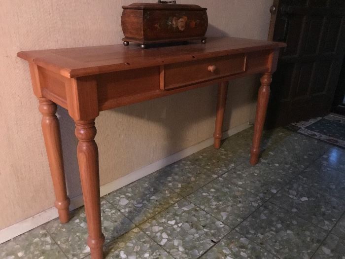Solid Pine Hall Table w/Drawer (48”w x 29”h x 16”d)  90