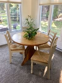 Butcher block table and 4 chairs