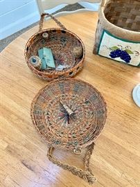 Antique sewing basket (open)