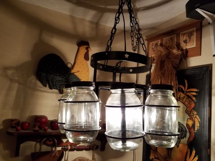 Great antique glass jar light