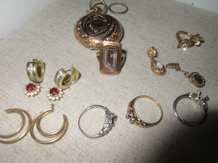Some of the gold and gold plate jewelry