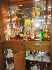 Lots of crystal and decorative bottles