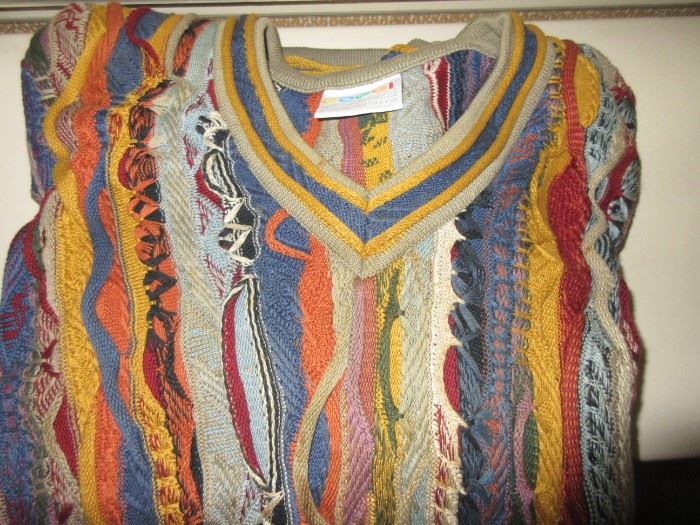 Large collection of Coogi and St Croix men's sweaters