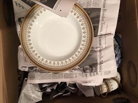 Cauldon English Porcelain Greek Key Set for 12