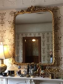 Ornate large over mantle mirror