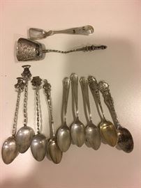 Souvenir and sterling spoons
