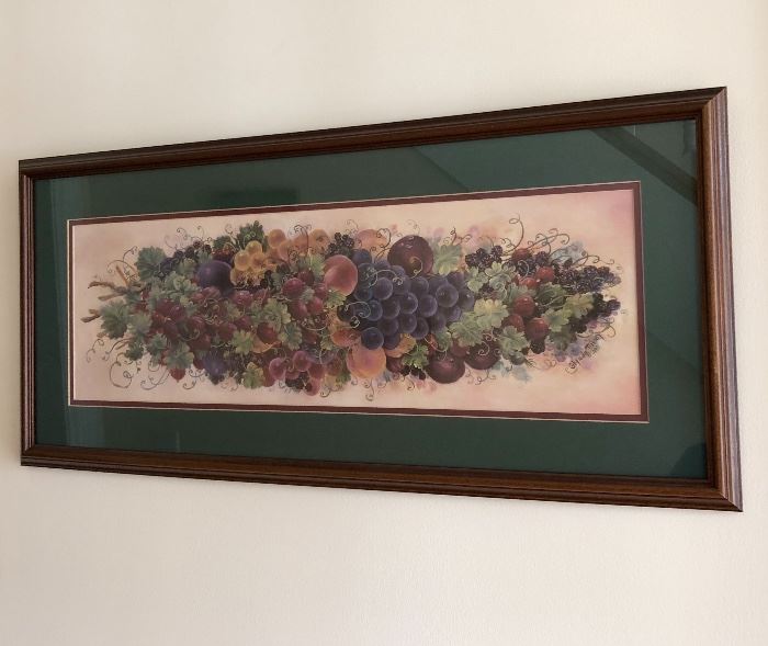 Framed grape vine print