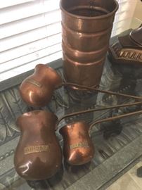 Various copper and brass vessels
