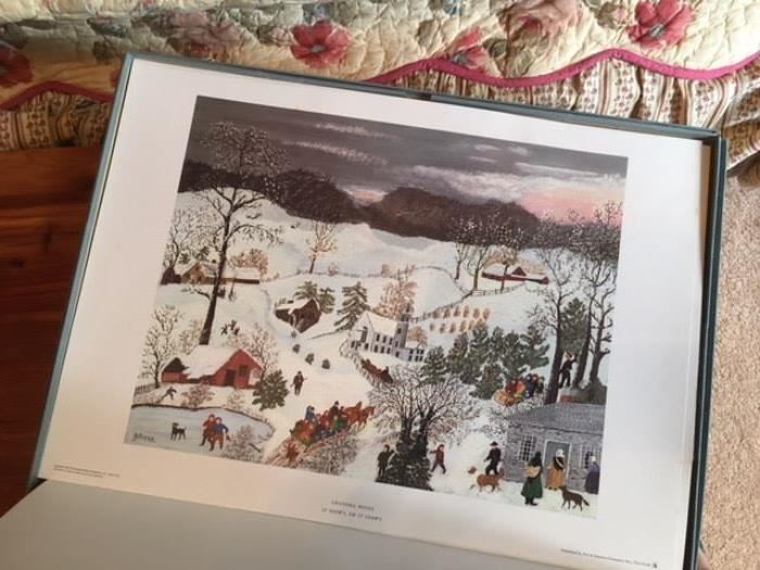 Boxed set of large lithographed prints by Grandma Moses