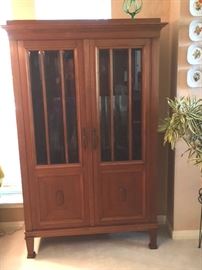 Vintage china cabinet with glass door and shelves