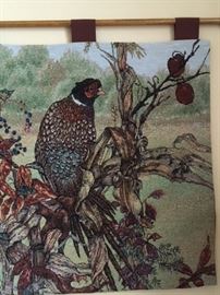 Detail of Pheasant tapestry, 26"x26"