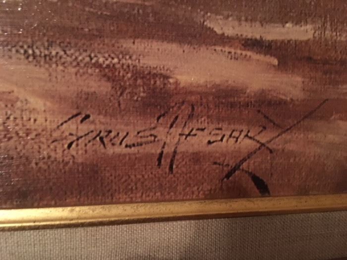 Detail of artist signature, Cyrus Afsary
