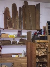 Wood turning tools, exotic wood pieces