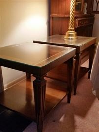 Vintage 60's End Tables w/glass tops 22"Lx22"Wx22"H