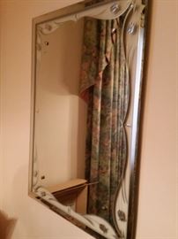 Silver embossed Glass Mirror 34"Hx26"W