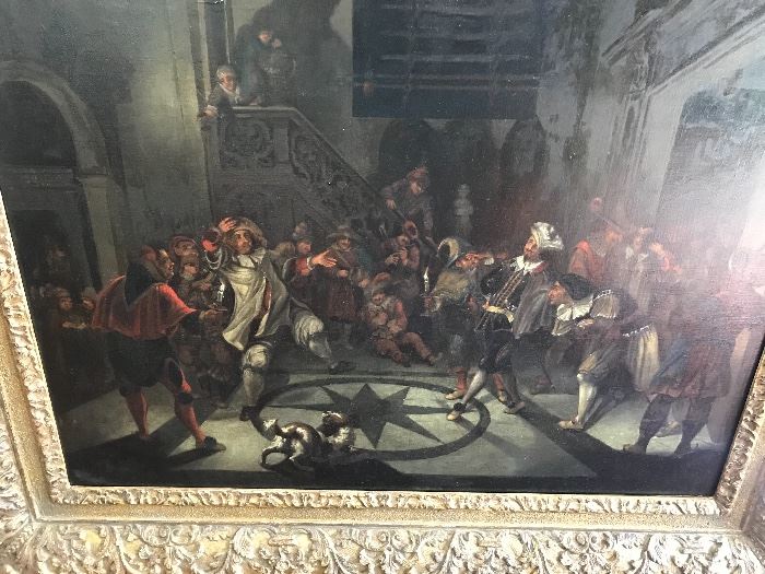 Jan Jozef Horemans, Flemish school 17th c. oil on canvas, Night Carnival Scene. Provenance: Salomon Lilian.