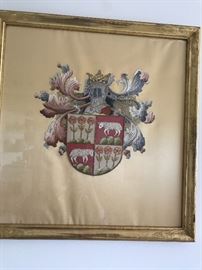 Armorial crest/heraldic silk embroidery