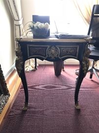Louis XV Style Desk. Gilt ormalu and figural crested cabriole legs - outstanding power desk!