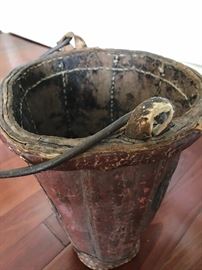 Early 19th c. or late 18th leather fire brigade bucket for water