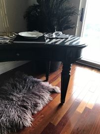 Fossil veneer 'zebra' designer table.