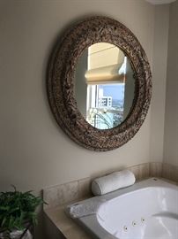 Large modern burnished/gilt mirror