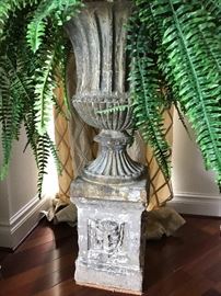 Iron urn and Satyr base