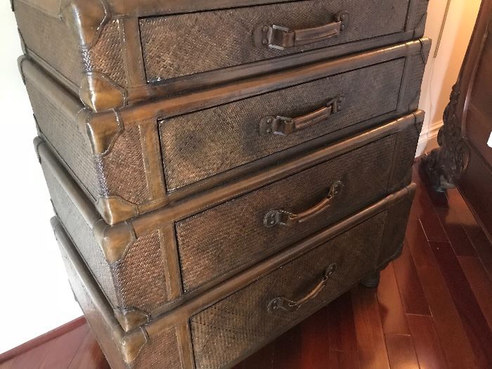" Stacked luggage " illusion chest of drawers
