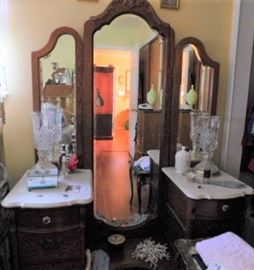 Marble Dresser with Mirror
