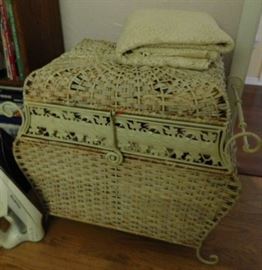 Wicker storage basket