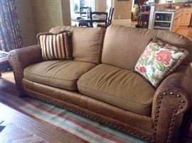 Leather & fabric sofa